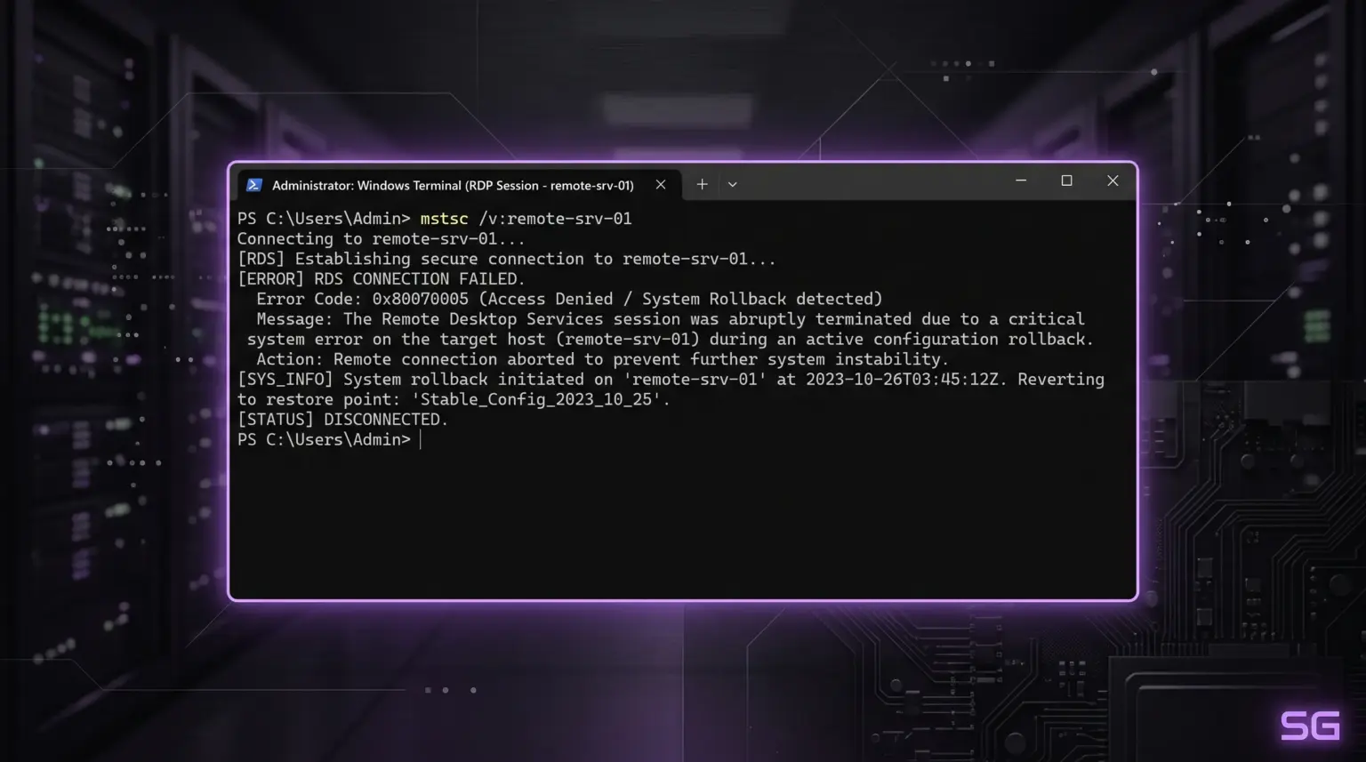 Fixing Windows Server RDP Failure