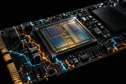 Technical diagram showing the Samsung 990 PRO PCIe Flaw affecting Function Level Reset and NVMe controller readiness